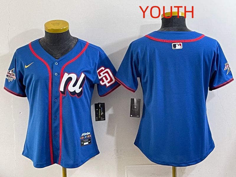 Youth 2025 San Diego Padres Blank Blue All star Nike MLB Jersey style 01->youth mlb jersey->Youth Jersey